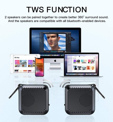 IPX7 Waterproof Bluetooth Speaker - Small Portable Wireless Speakers - Picture 5 of 9