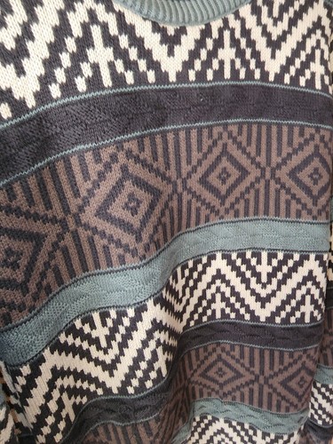 Jantzen Aztec Sweater Mens XL  Southwestern Navajo Grandpa Christmas Cosby vntg - Picture 3 of 8