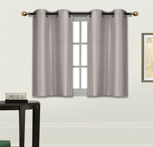 2PC HALF WINDOW LINED CURTAIN PANEL GEOMETRIC PRINTED 30" W X 36" L (each) - Picture 36 of 42
