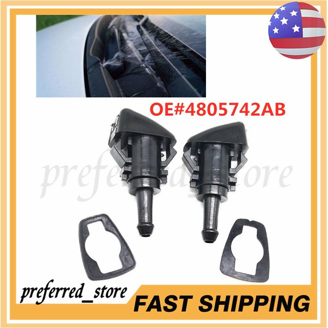 2PCS 4805742AB Windshield Washer Water Nozzle Spray For 0915 Dodge Ram