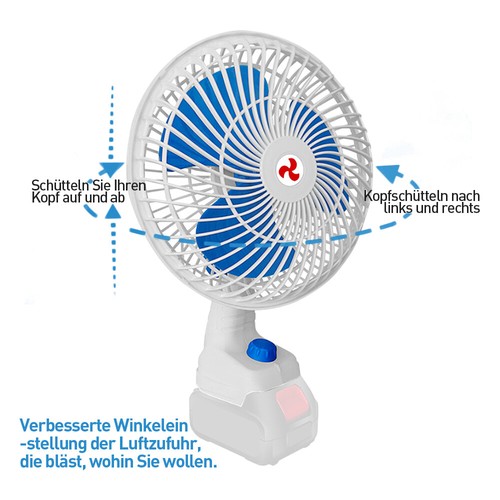 Für Makita Akku 18V Bodenventilator Beleuchtung Ventilator Tischventilator - Bild 6 von 8