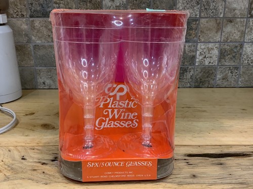 Bicchieri da vino vintage COMET Classicware pezzo unico eleganti in plastica 5 oz trasparenti confezione da 6/ - Foto 1 di 3