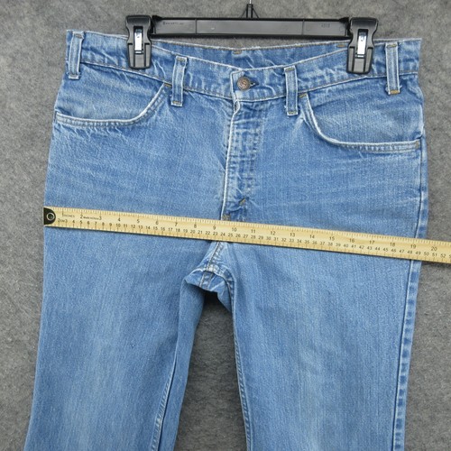 VTG Levis Jeans Mens 32x27 Blue 684 Bell Bottom 70s Orange Tab Talon Faded Denim - Picture 10 of 24