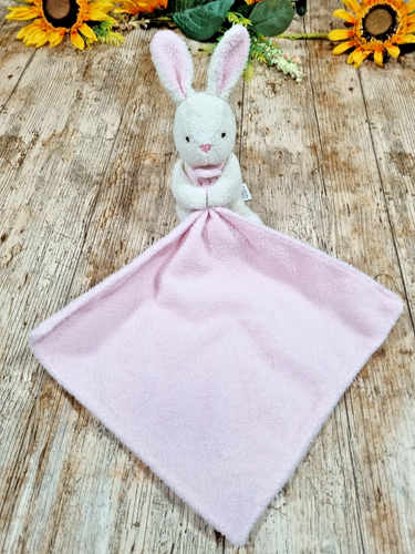 Babydecke Schnuller Marks And Spencer weiß rosa Häschen Kaninchen