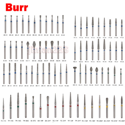 100PCS Dental Diamant Bohrer für Burs High Speed Handstück Medium FG1.6mm Drills