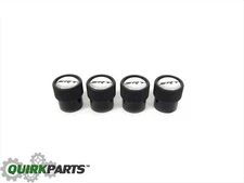DODGE CHRYSLER JEEP RAM SRT TIRE VALVE STEM CAPS SET OF 4 BLACK OEM NEW MOPAR