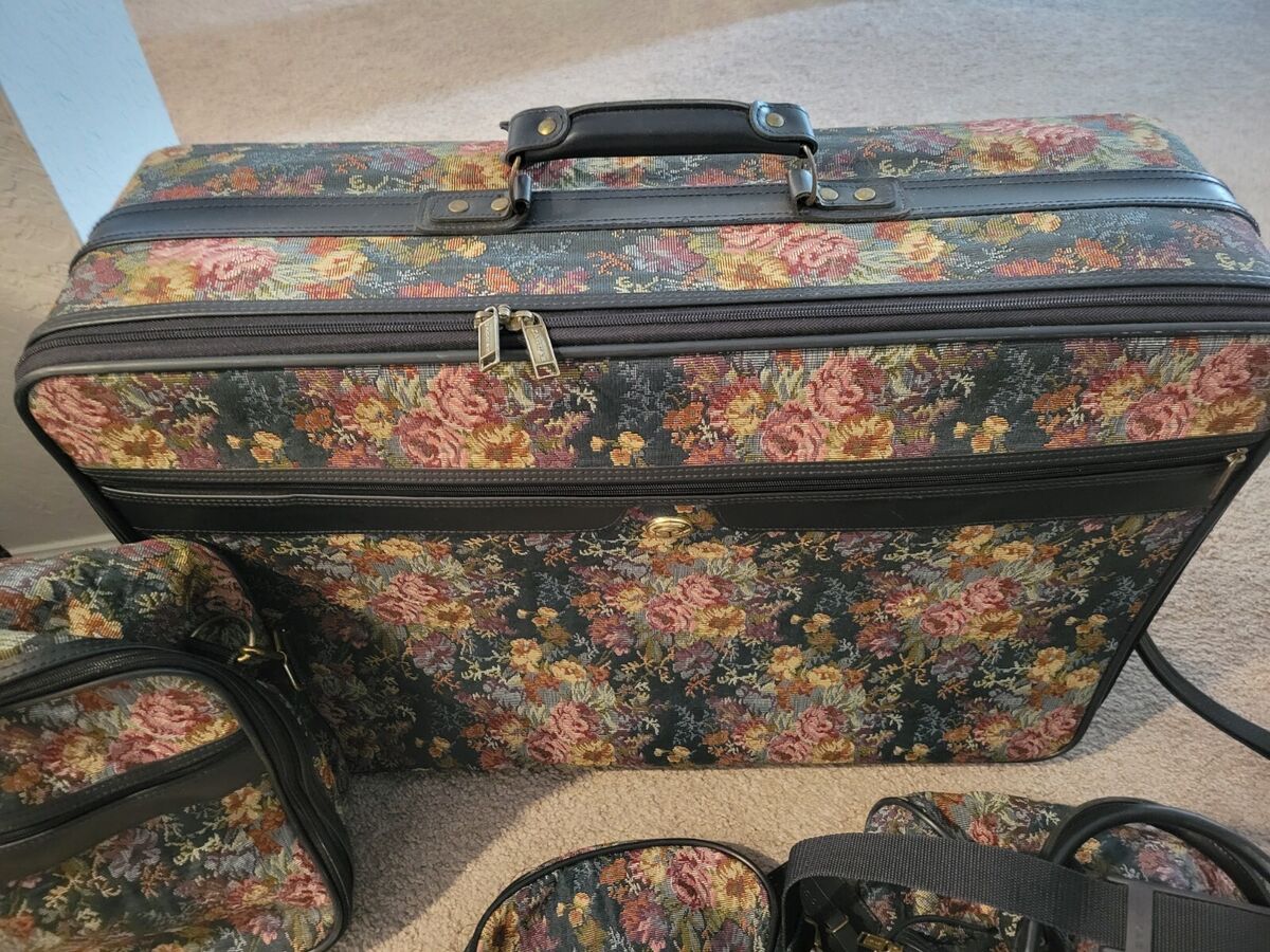 Vintage Jaguar 6 Piece Floral Tapersty Luggage Set | eBay Vintage Jaguar 6 Piece Floral Tapersty Luggage Set | eBay