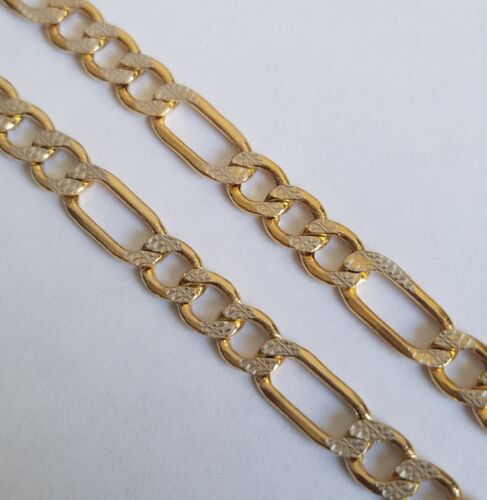 Diamond cut 14k yellow gold 5 mm Figaro chain necklace 22 inches long - Picture 6 of 11