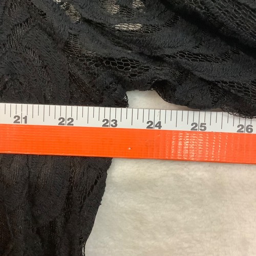 ING Damenkleid schwarz Spitze Glockenärmel Größe 1X Boho Fransen Saum U-Ausschnitt - Bild 5 von 7