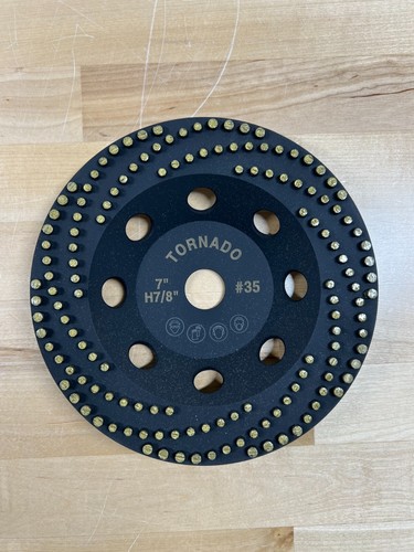 RUEDA DE DISCO DE ELIMINACIÓN DE TAZA DE DIAMANTE TORNADO 7" PARA CUALQUIER CONCRETO CON CDB - NUEVA - Imagen 2 de 4