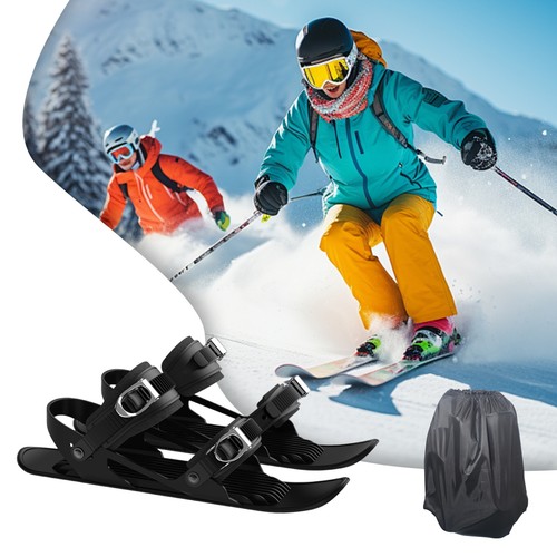 Mini Ski Skates Portable Short Skiboard Adjustable Skates Shoes For Snow - Picture 9 of 13