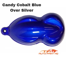 Candy Cobalt Blue Over Silver Basecoat Gallon Auto Paint Kit + High Solids Clear