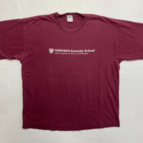 Vintage Harvard T-shirt Men's XL Red Short Sleeve JFK School Of Govt Y2K