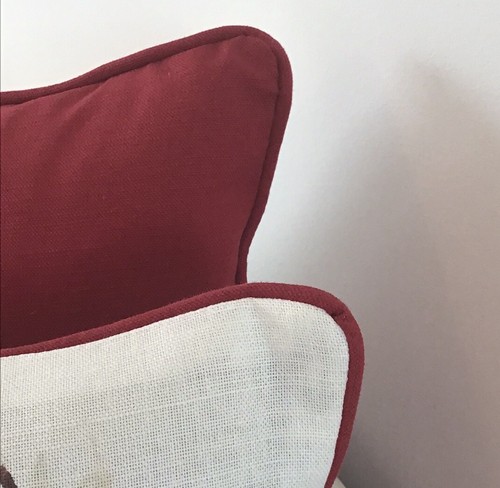 Laura Ashley pussy willow  Cranberry  16" Piped and back cranberry - Picture 4 of 4