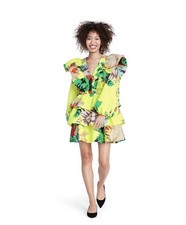 Christopher John Rogers for Target Yellow Floral Long Sleeve Ruffle Dress Size 0