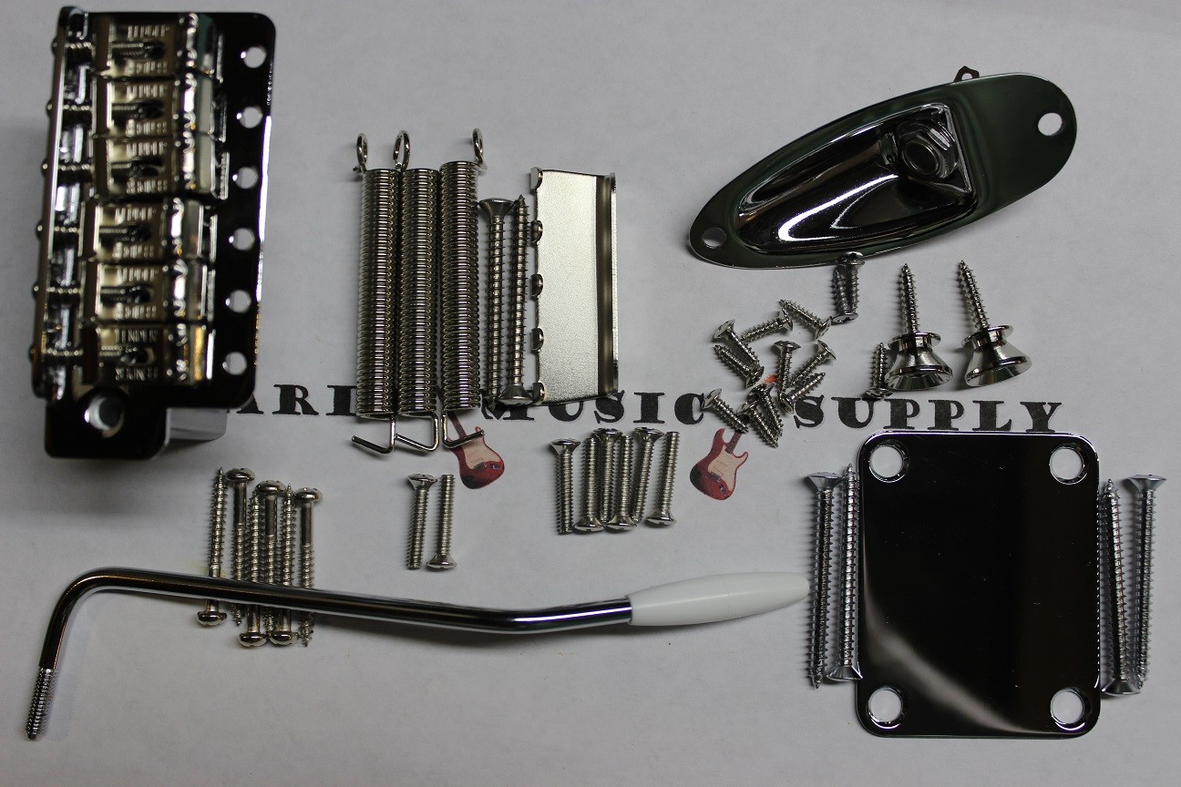 Fender USA Spec NEW Chrome Stratocaster 2 3 16 Body HARDWARE SET American Strat Fender USA Spec NEW Chrome Stratocaster 2 3 16 Body HARDWARE SET American Strat