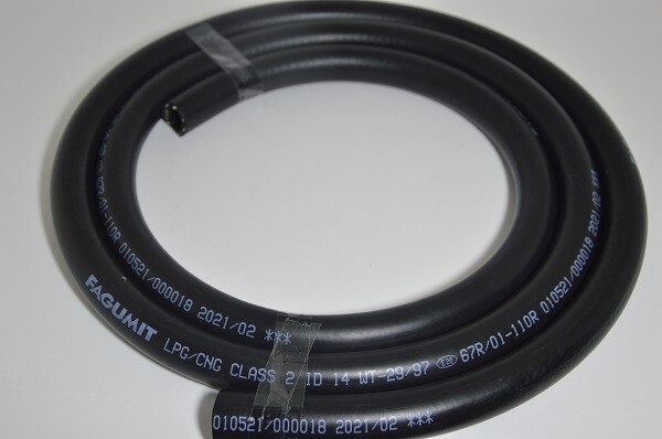 Tubo Per GPL 2 Metri + 2 Fascette - A Norma UNI CIG 7140, Omologazione IMQ, Made In Italy