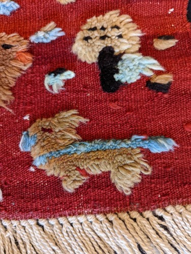 Handgewebter natürlicher Farbstoff Volkskunst Kilim aus der Türkei - Bild 9 von 9