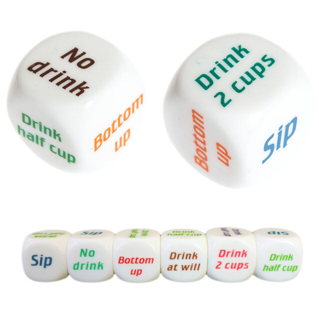 2x Funny Drink Drinking Sip Dice Roll Decider Die Game Party Bar Club Pub Toy'JQ 2x Funny Drink Drinking Sip Dice Roll Decider Die Game Party Bar Club Pub Toy'JQ