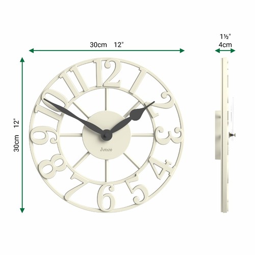 Jones® - Lighthouse wall clock in Linen White 30cm - Open Faced - Arabic - Picture 4 of 7