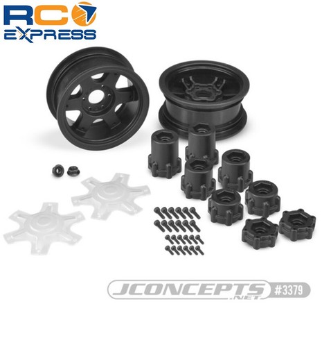 JConcepts Dragon 2.6 inch Mega Truck Wheel w/Adapter Discs Black (2) JCO3379B - Picture 1 of 1