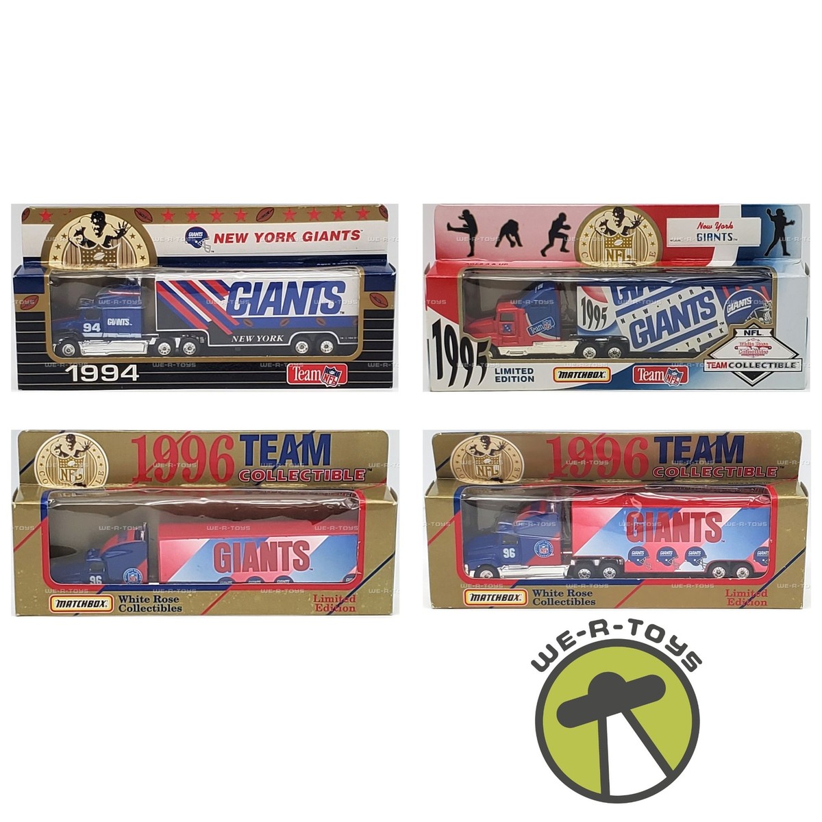 Lot of Matchbox NFL New York Giants White Rose Collectibles Vehicles NRFB