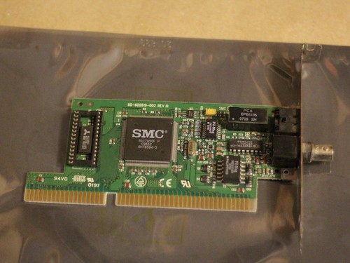 SMC 83C795QF ELEC1 16 bit AT ISA Network Card with BNC and Rj45 ethernet NIC - Picture 4 of 6