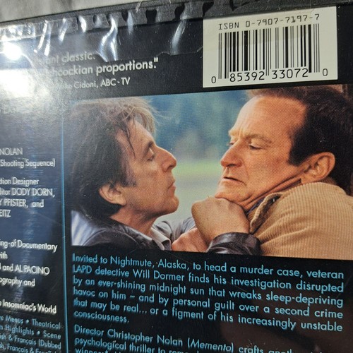 New Insomnia R DVD 2002 R1WideScreen Edition Dolby CC Extra Scenes Thriller Read - Foto 4 di 5