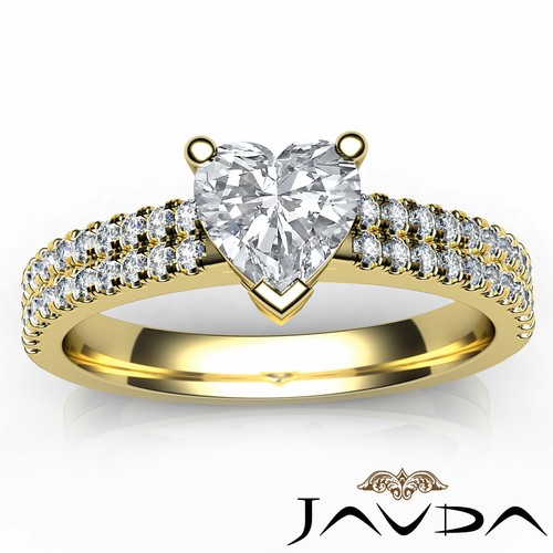 1.52ctw 2 Row Shank Sidestone Heart Diamond Engagement Ring GIA J-SI2 White Gold - Picture 12 of 12