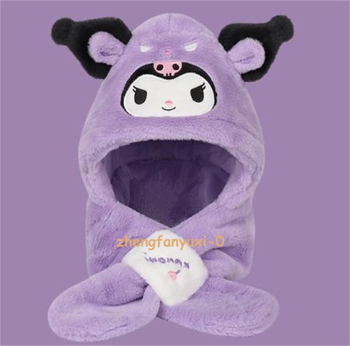 My Melody Kuromi Cinnamoroll Plush Hat Scarf 3-7 Ages Children Winter Warm Caps - Picture 11 of 21