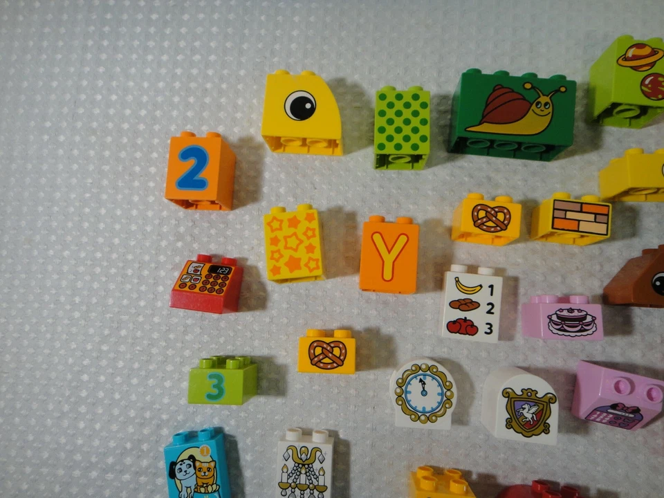 Lego Duplo Decorated Printed Bricks Large Lot of 50 - Image 2 of 4