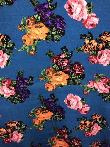 NEU 2.0 LuLaRoe 2XL blau rosa orange lila grün Rosen Blumenmuster Maxirock Kleid - Bild 4 von 8