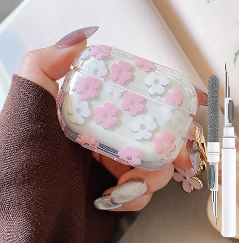 for Cute Airpods Pro 2nd/1st Generation Case Clear Soft TPU Flower Air Pods P...