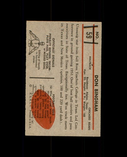 1953 Bowman Football Cards - Complete Your Set - You Pick/Choose #1-96 RESTOCKED - Picture 174 of 264