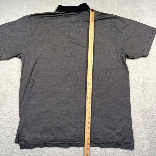 Peter Millar Poloshirt gestreift Golf Freizeit Kurzarm schwarz L 100% Baumwolle - Bild 4 von 5