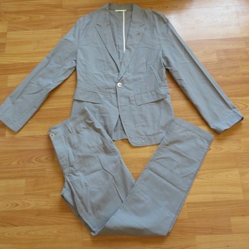 MEN'S ANN DEMEULEMEESTER GRAY JACKET AND PANTS SUI