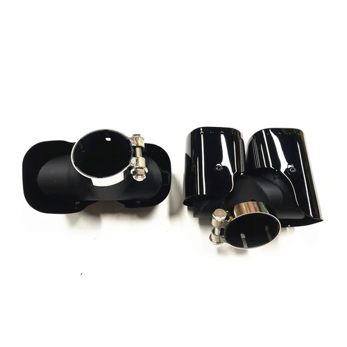 2Pcs Rear Bumper Exhaust Pipe Tips For Land Rover Defender 90 110 2020-25 Black - Picture 5 of 8