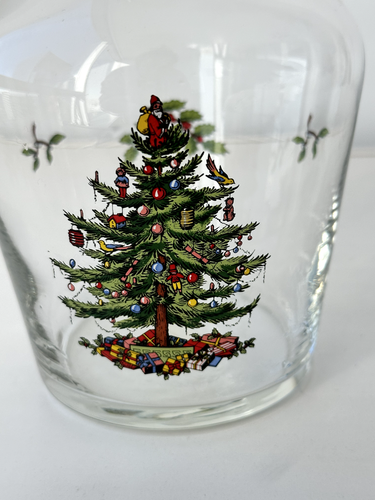 SPODE CHRISTMAS TREE GLASS CARAFE GOLD TRIM 8 inch 32 ounce Glassware ENGLAND - Picture 6 of 6
