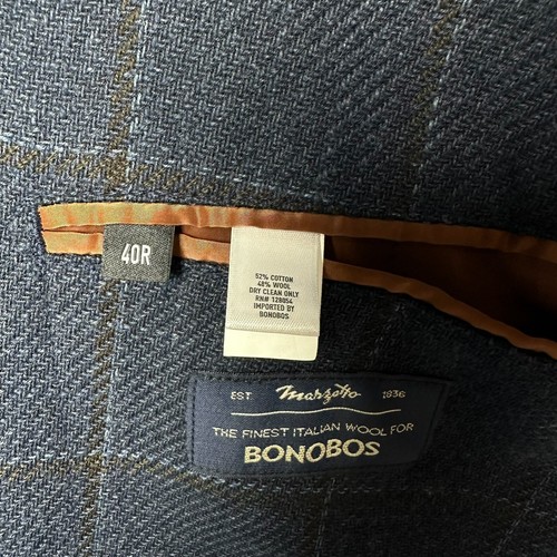 Bonobos 40R Wool Blend Plaid Slim Fit Two Button Blazer Jacket Sports Coat - Picture 13 of 19