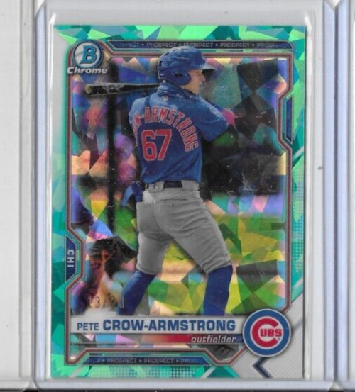 2021 Bowman Draft Chrome Aqua Sapphire Refractor BDC-12 Pete Crow-Armstrong /20