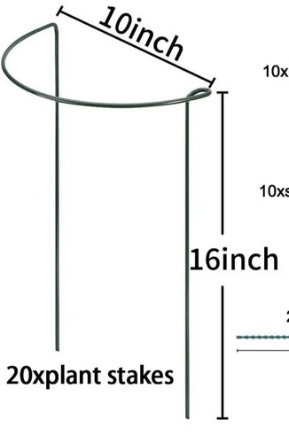 8Pcs Plant Support Garden Flower Stake Iron Metal Half Round Plant Support Ring - Picture 9 of 11
