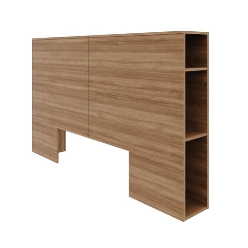 Nexera Headboard 63" H X 71.5" W, Particle Board Brown Oak Queen Size W/ Storage - Picture 4 of 9