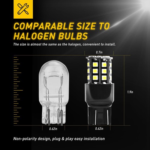 Bombillas LED AUXITO 7443 Señal de giro Luz de reversa Lámpara T20 7440 7441 Blanca - Imagen 3 de 10