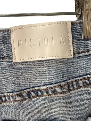 Pistola Distressed helle Waschung Knopfleiste gerades Bein Jeans Größe 25 gebraucht, in einwandfreiem Zustand - Bild 7 von 10