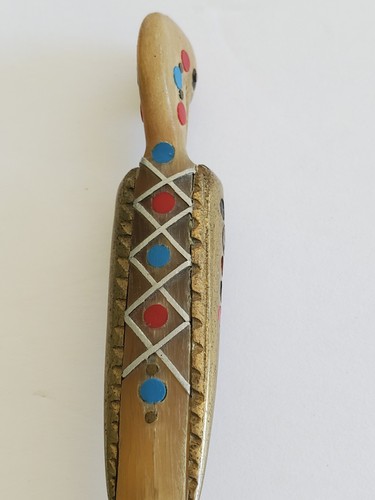 Brieföffner Messing geschnitztes Horn Phönix Vogel eingelegt Punkt Libanon Vintage Knochen? - Bild 4 von 19