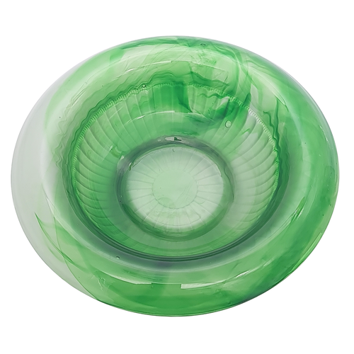 Davidson Art Deco Green Cloud Glass Bowl & Original Frog 1920's Round - Picture 6 of 15