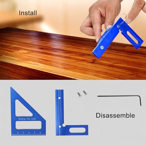 Imperial 3D Multi-Angle Measuring Ruler,Miter Triangle Ruler Blue(inch) - Picture 6 of 8