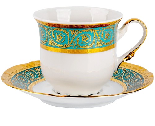 ジョージジョーンズ・クレセント１セット Antique Crescent George Jones & Sons Hand-painted Cup and