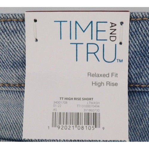 Time And Tru Jean Shorts Cut-Off Womens Size 6 Blue Distressed Faded Denim NWT - Picture 7 of 8