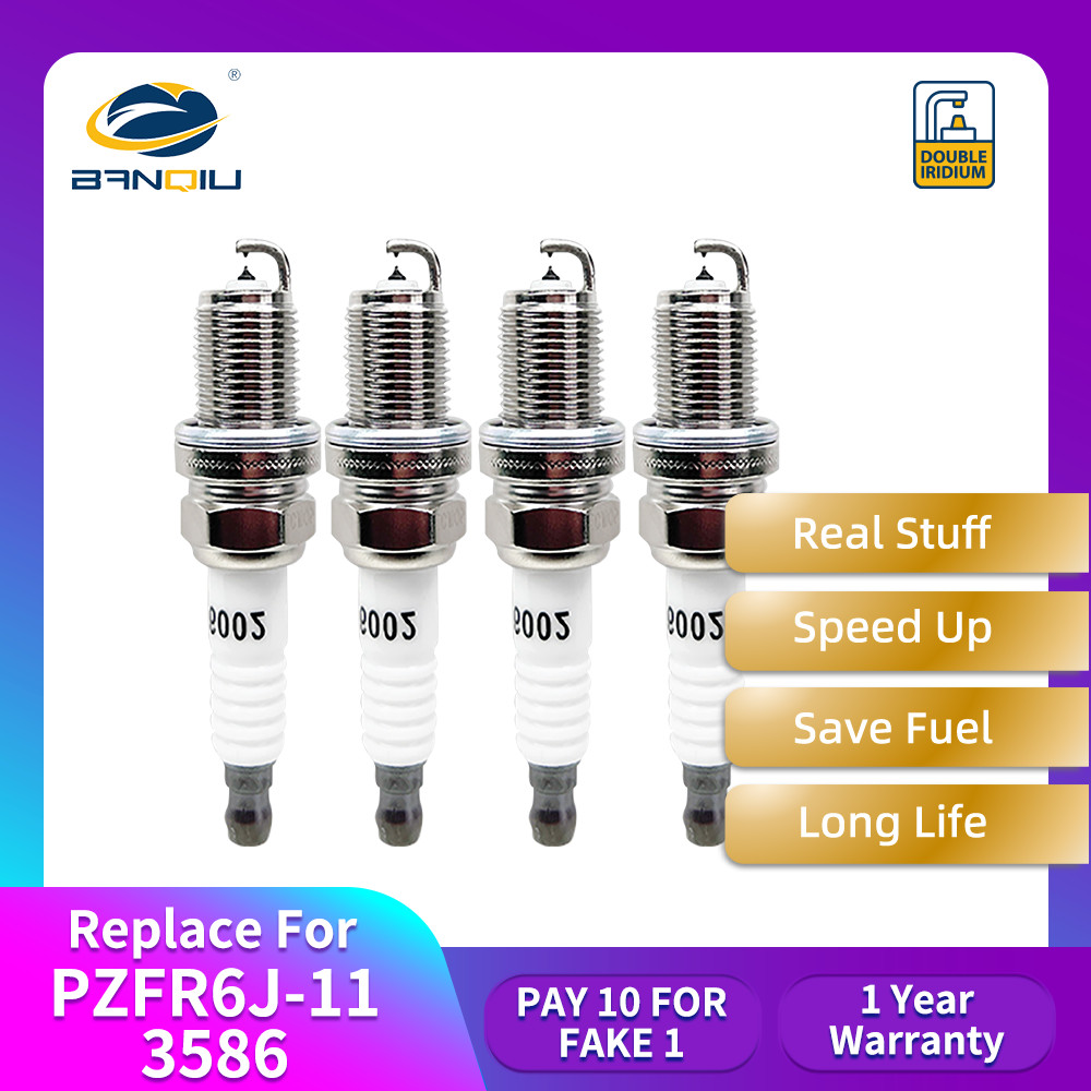 4pc Double-Iridium Spark Plug Replace For NGK PZFR6J-11 3586 Longest Life